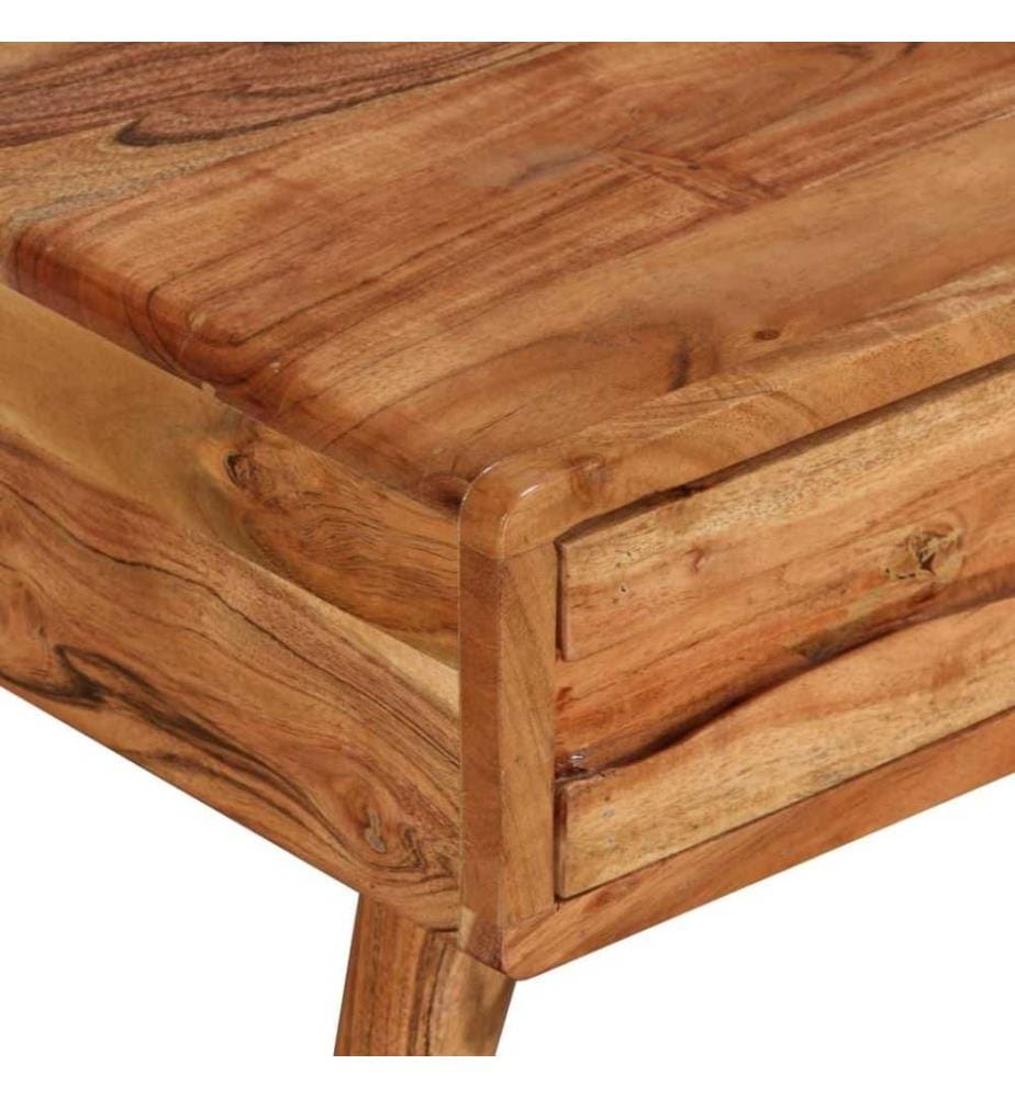 Table basse Bois massif avec tiroir sculpté 100 x 50 x 40 cm