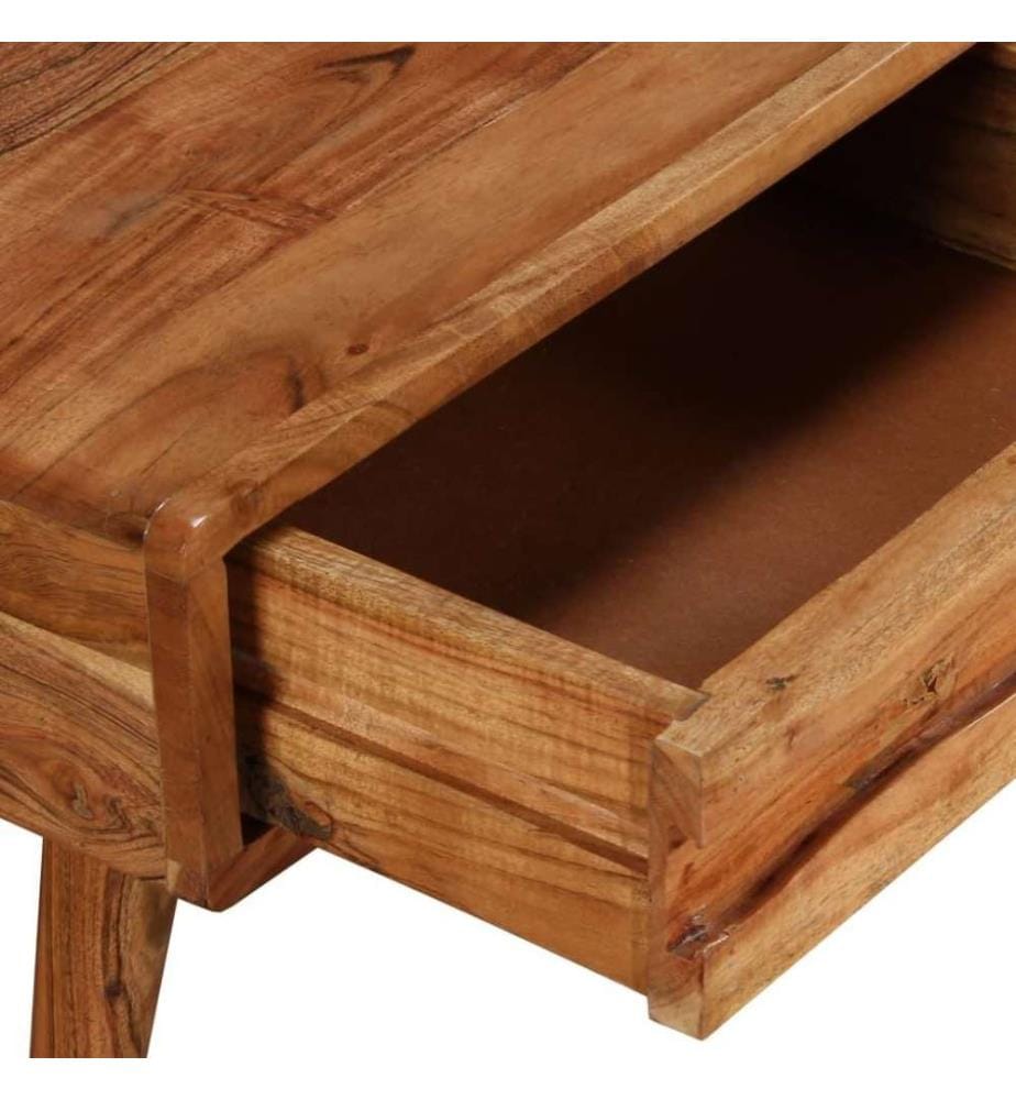Table basse Bois massif avec tiroir sculpté 100 x 50 x 40 cm