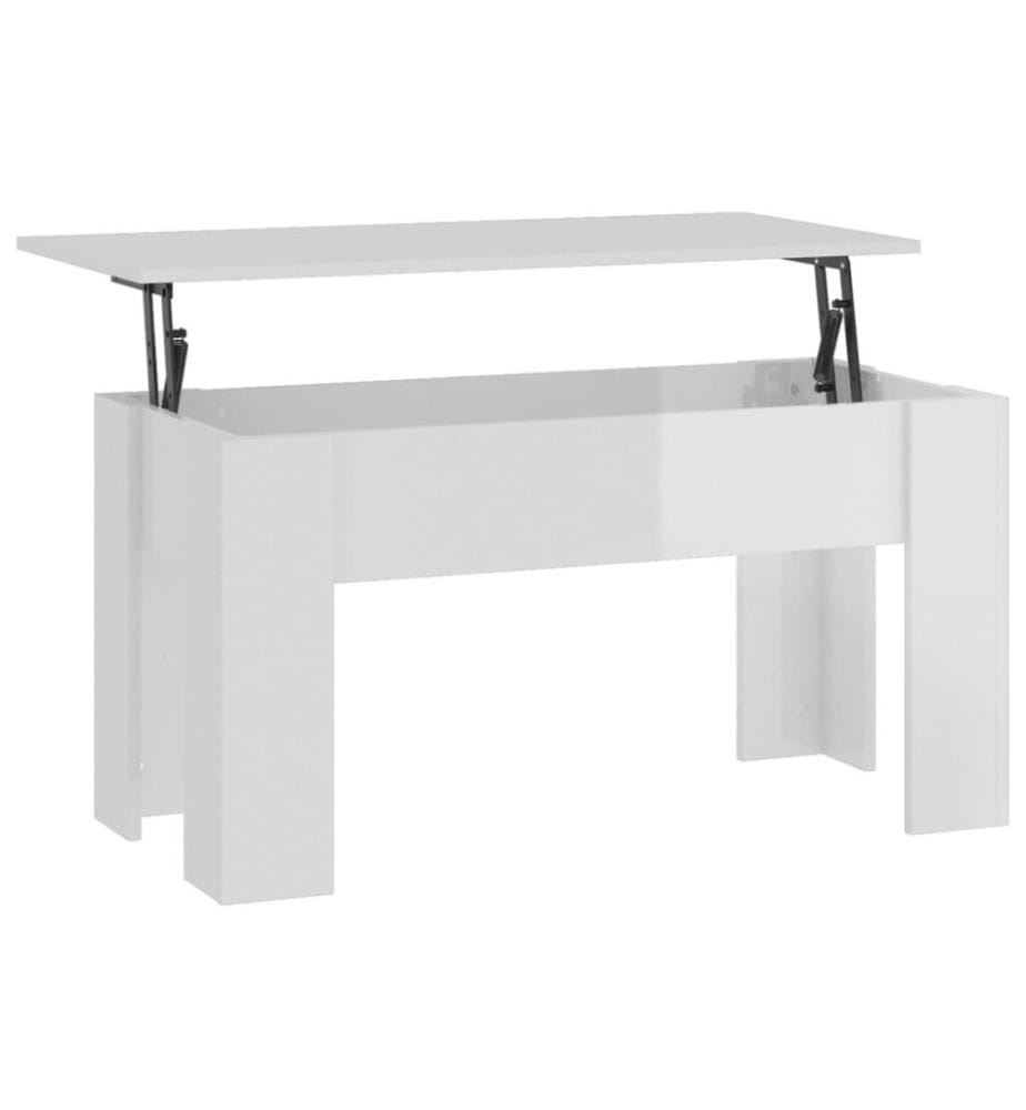 Couchtisch Hochglanz-Weiss 101x49x52 cm Holzwerkstoff