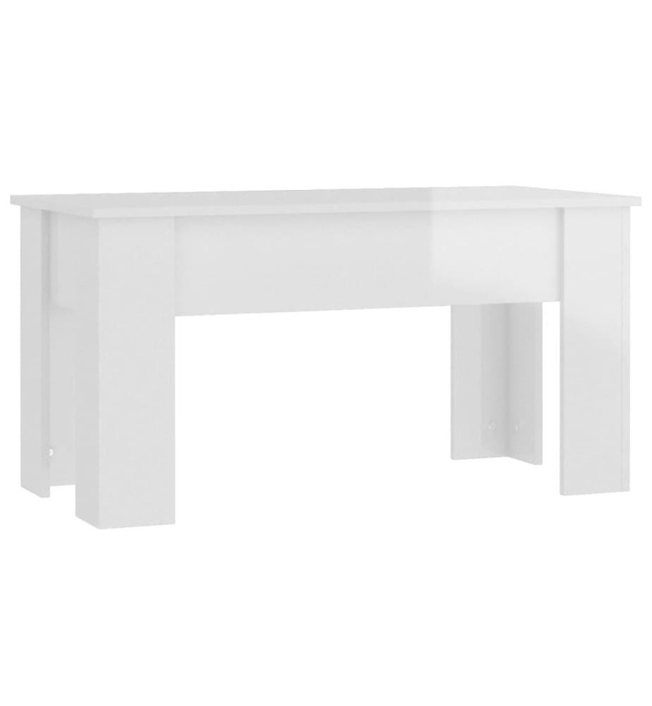 Couchtisch Hochglanz-Weiss 101x49x52 cm Holzwerkstoff