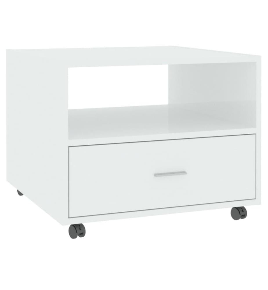 Couchtisch Hochglanz-Weiss 55x55x40 cm Holzwerkstoff