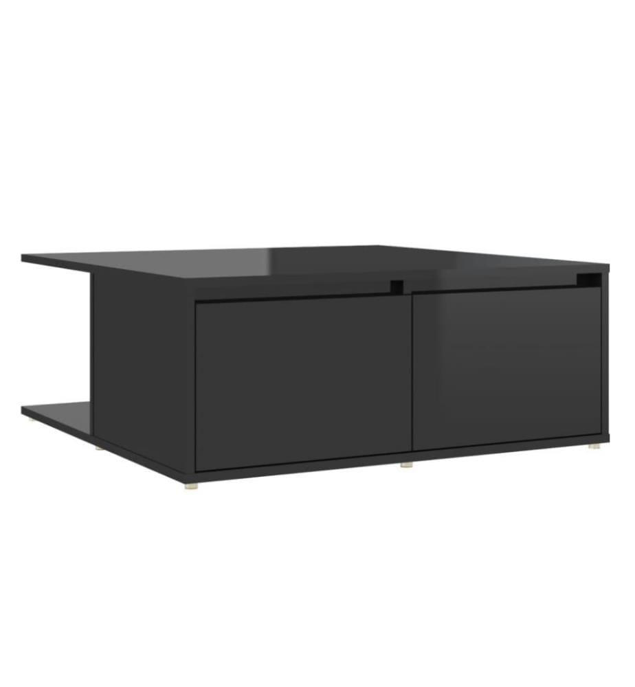Table basse Noir brillant 80x80x31 cm Aggloméré