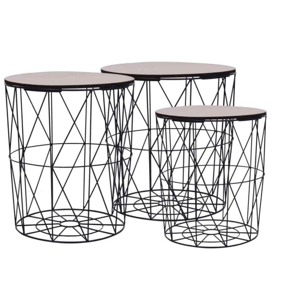 Couchtische 3 Stk. Schwarz