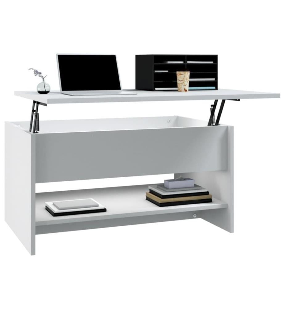 Couchtisch Weiss 80x50x40 cm Holzwerkstoff