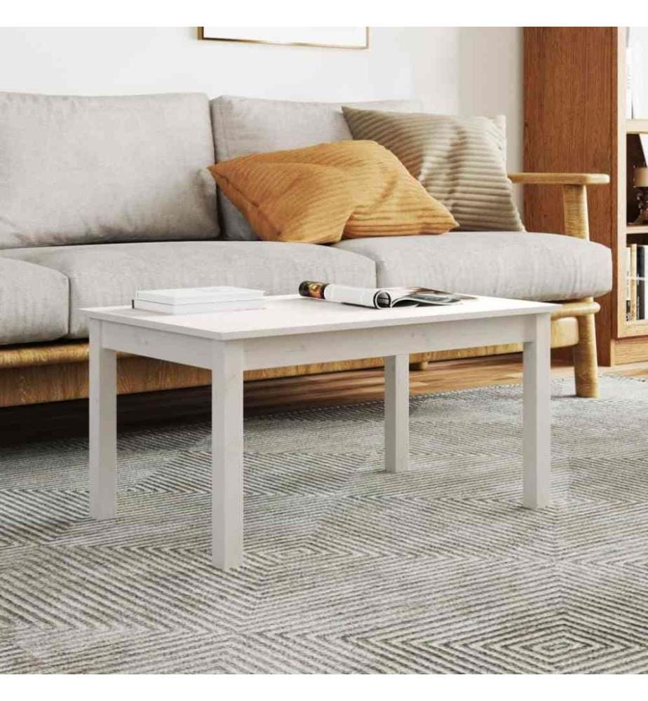 Couchtisch Weiss 80x50x40 cm Massivholz Kiefer