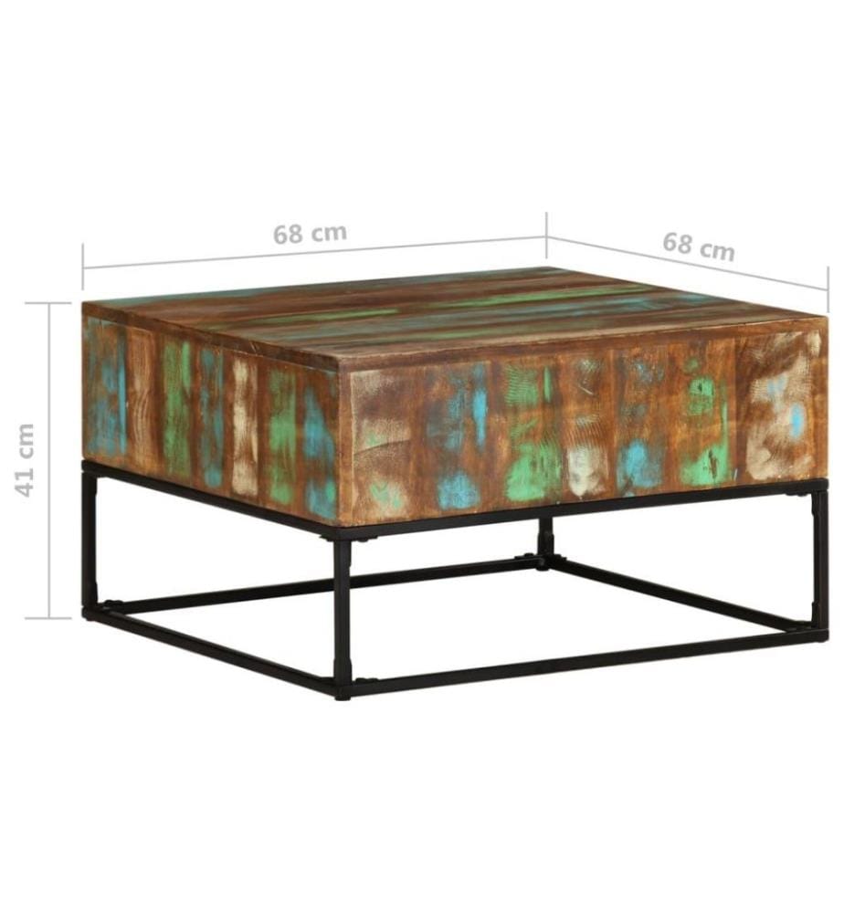 Couchtisch 68x68x41 cm Massives Altholz
