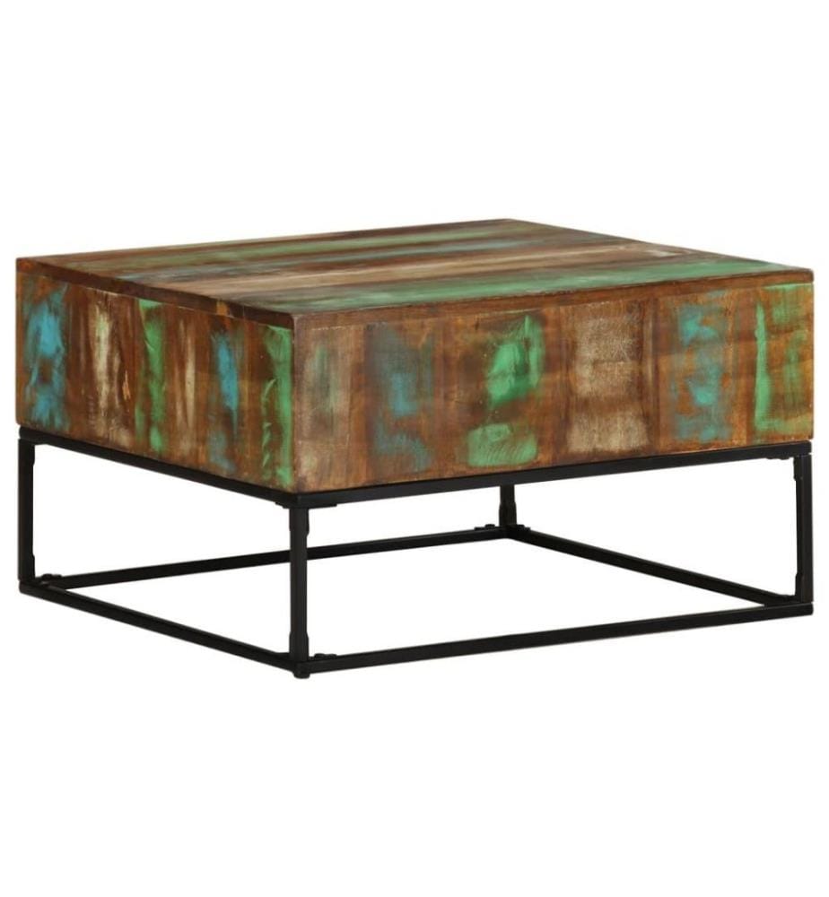 Couchtisch 68x68x41 cm Massives Altholz