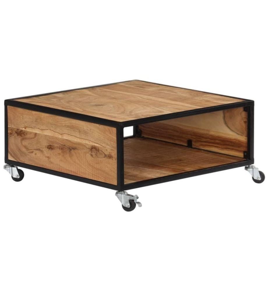 Couchtisch 70 x 70 x 32 cm Massivholz Akazie