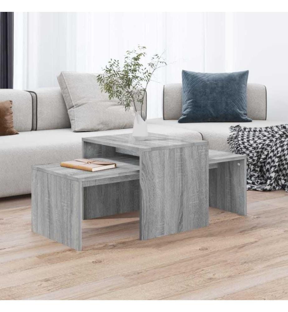 Couchtisch-Set Grau Sonoma 100x48x40 cm Holzwerkstoff
