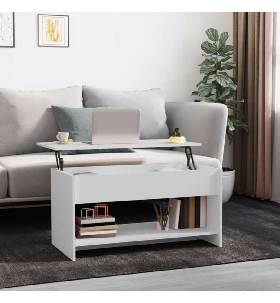 Couchtisch Weiss 102x50x52,5 cm Holzwerkstoff