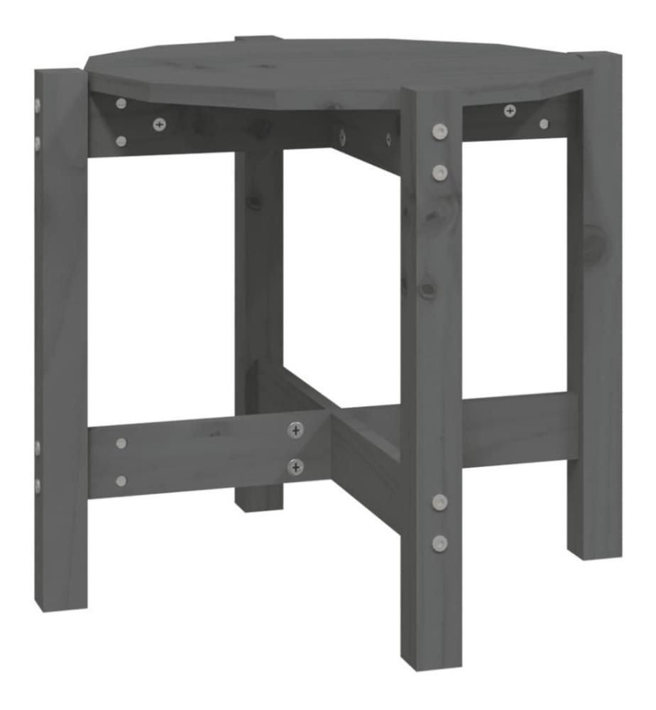 Couchtisch Grau Ø 52,5x45 cm Massivholz Kiefer