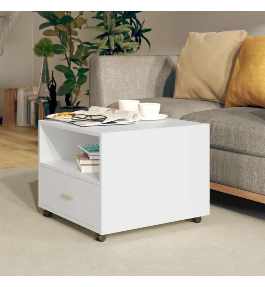 Couchtisch Weiss 55x55x40 cm Holzwerkstoff