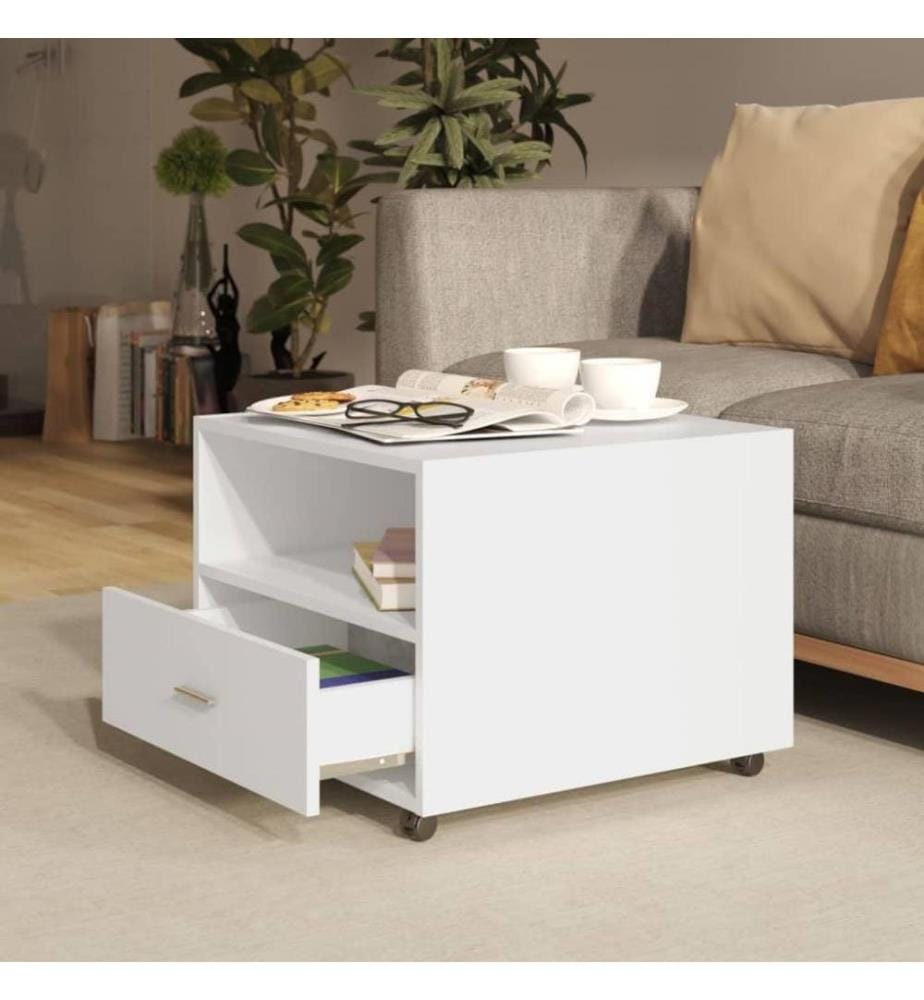 Couchtisch Weiss 55x55x40 cm Holzwerkstoff