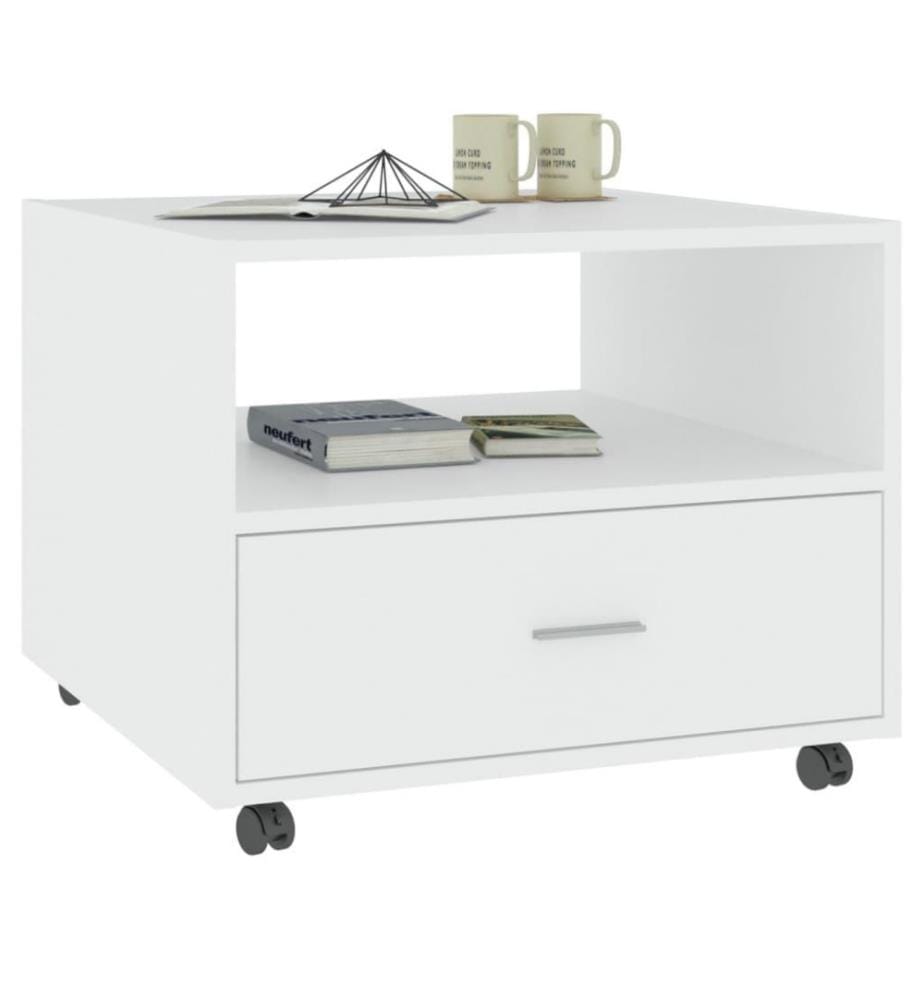 Couchtisch Weiss 55x55x40 cm Holzwerkstoff
