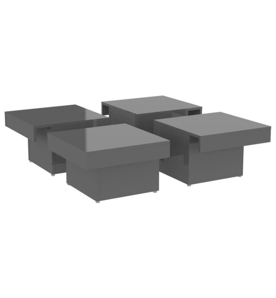Table basse Gris brillant 90x90x28 cm Aggloméré