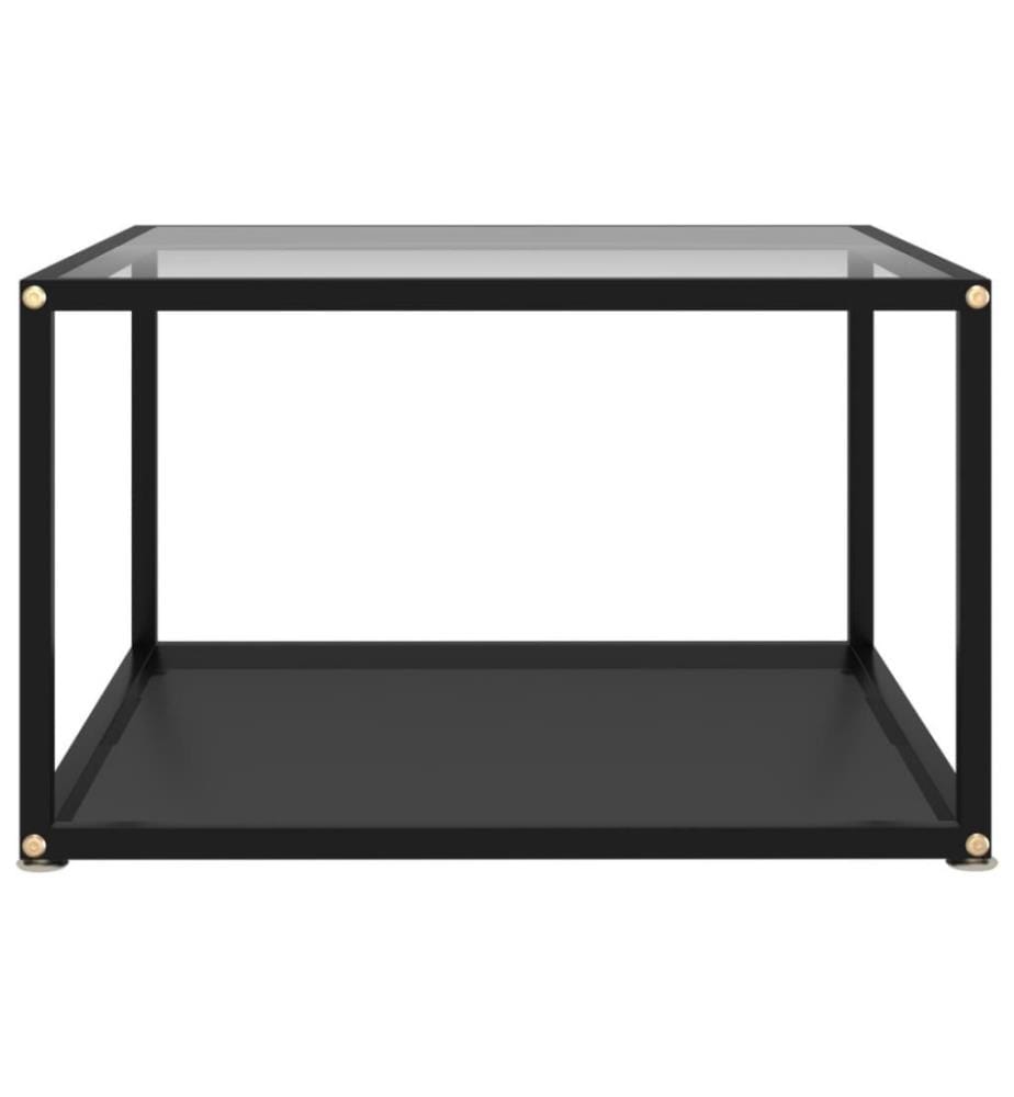 Couchtisch Transparent und Schwarz 60x60x35 cm Hartglas
