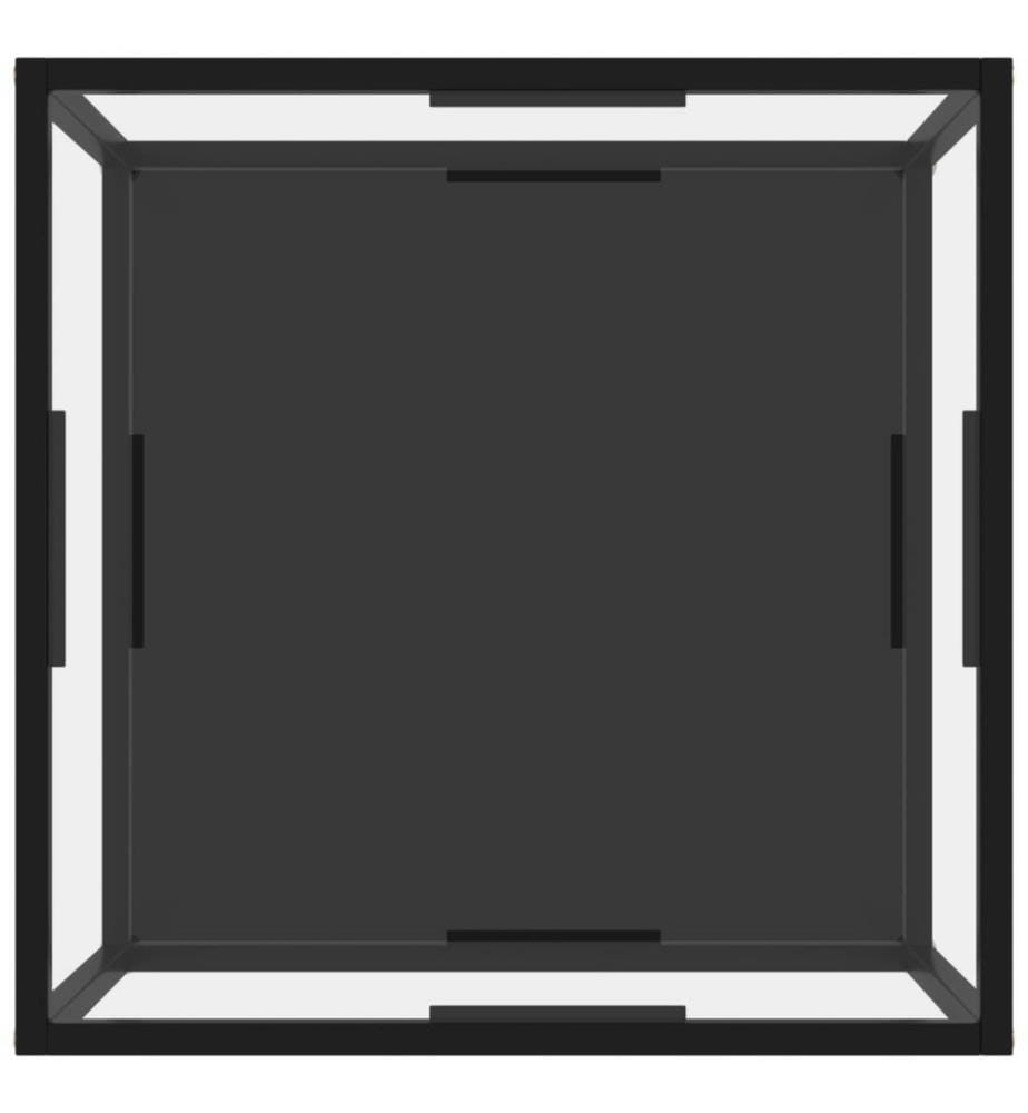 Couchtisch Transparent und Schwarz 60x60x35 cm Hartglas