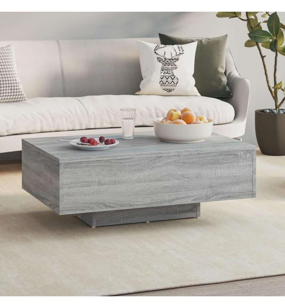 Table Basse Avec Lumières LED Chêne Marron 85x55x31 Cm HAJ7905466585494