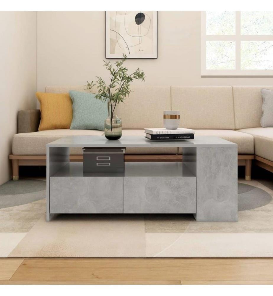 Couchtisch Betongrau 102x55x42 cm Holzwerkstoff