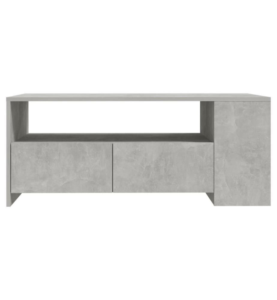 Table basse Gris béton 102x55x42 cm Bois d'ingénierie