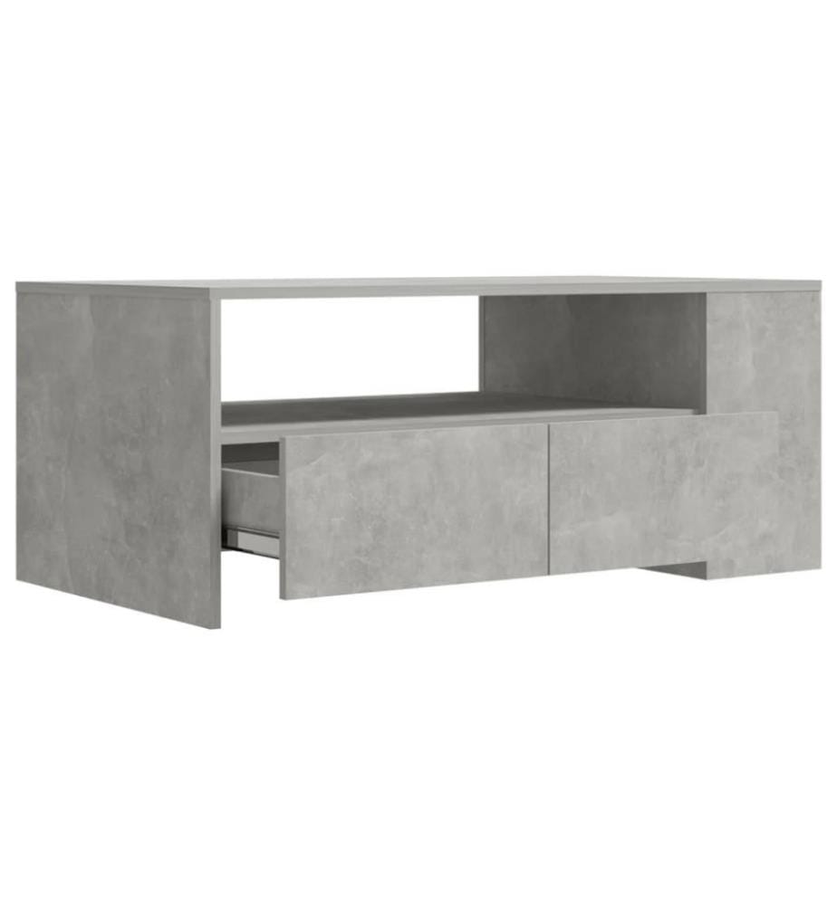 Table basse Gris béton 102x55x42 cm Bois d'ingénierie