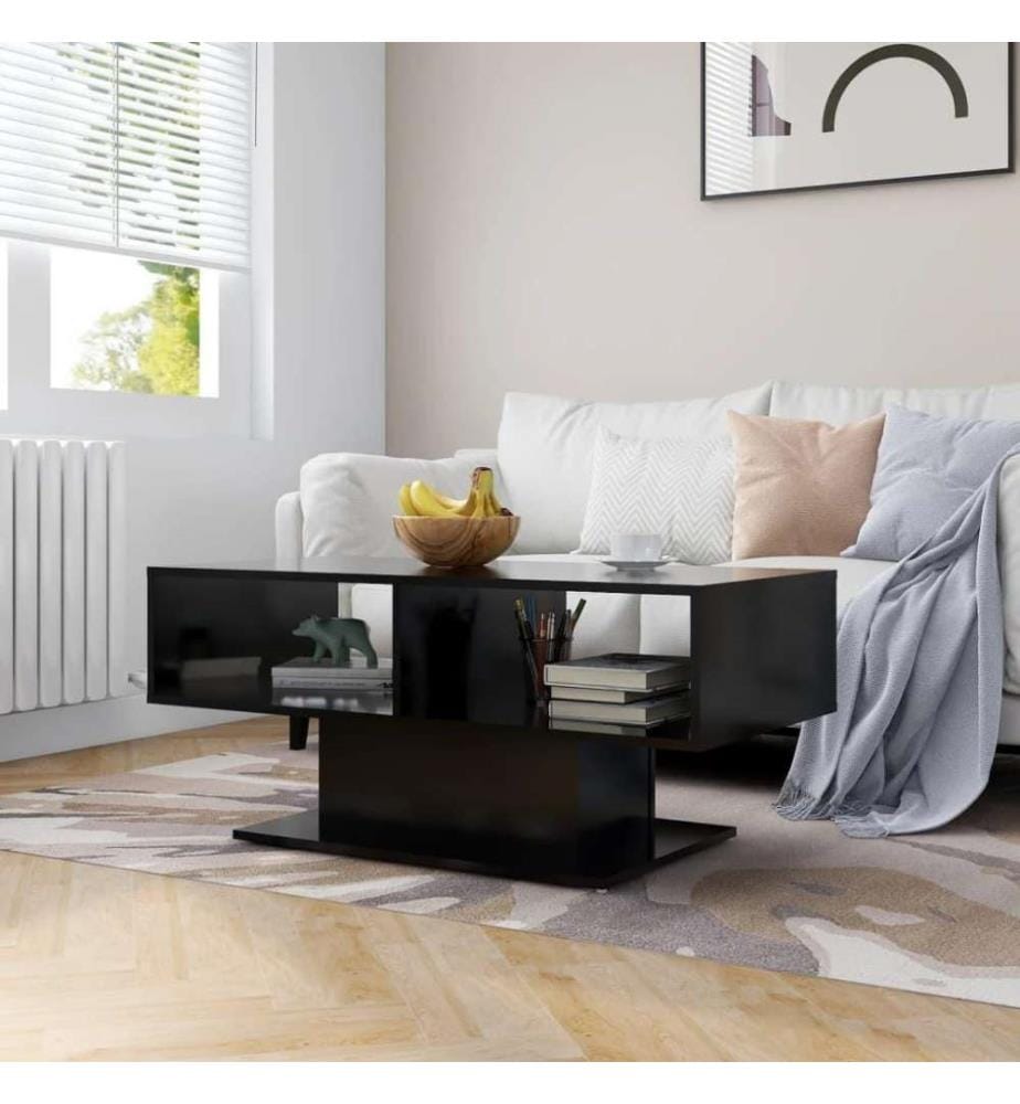 Couchtisch Schwarz 103,5x50x44,5 cm Holzwerkstoff