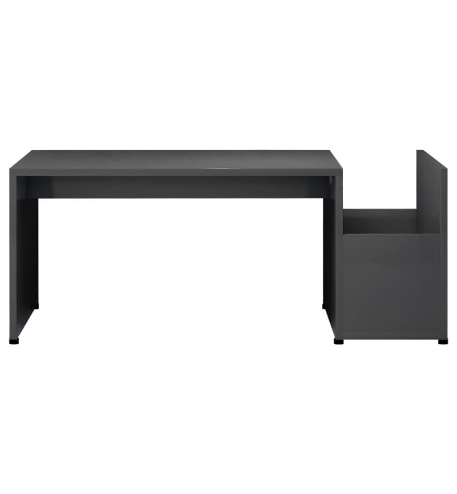 Table basse Gris brillant 90x45x35 cm Aggloméré