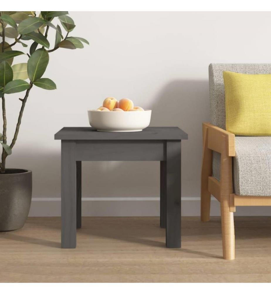 Couchtisch Grau 35x35x30 cm Massivholz Kiefer