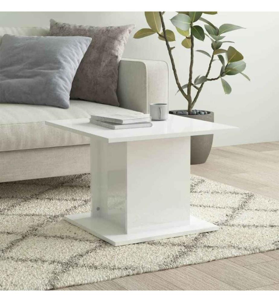 Couchtisch Hochglanz-Weiss 55,5x55,5x40 cm Holzwerkstoff