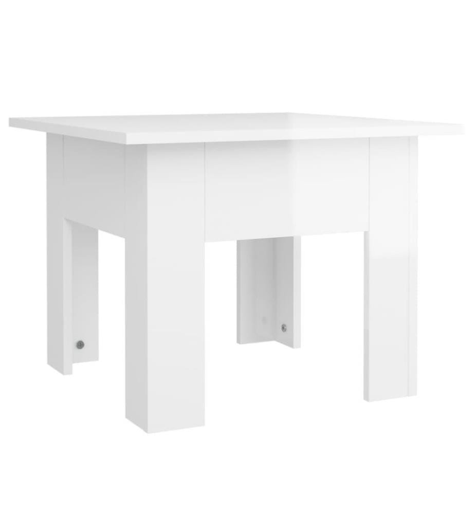 Couchtisch Hochglanz-Weiss 55x55x42 cm Holzwerkstoff
