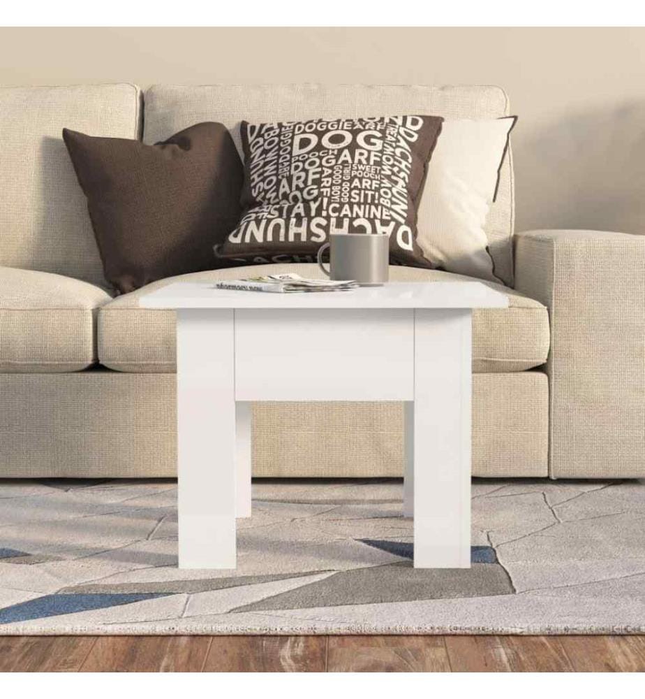 Couchtisch Hochglanz-Weiss 55x55x42 cm Holzwerkstoff