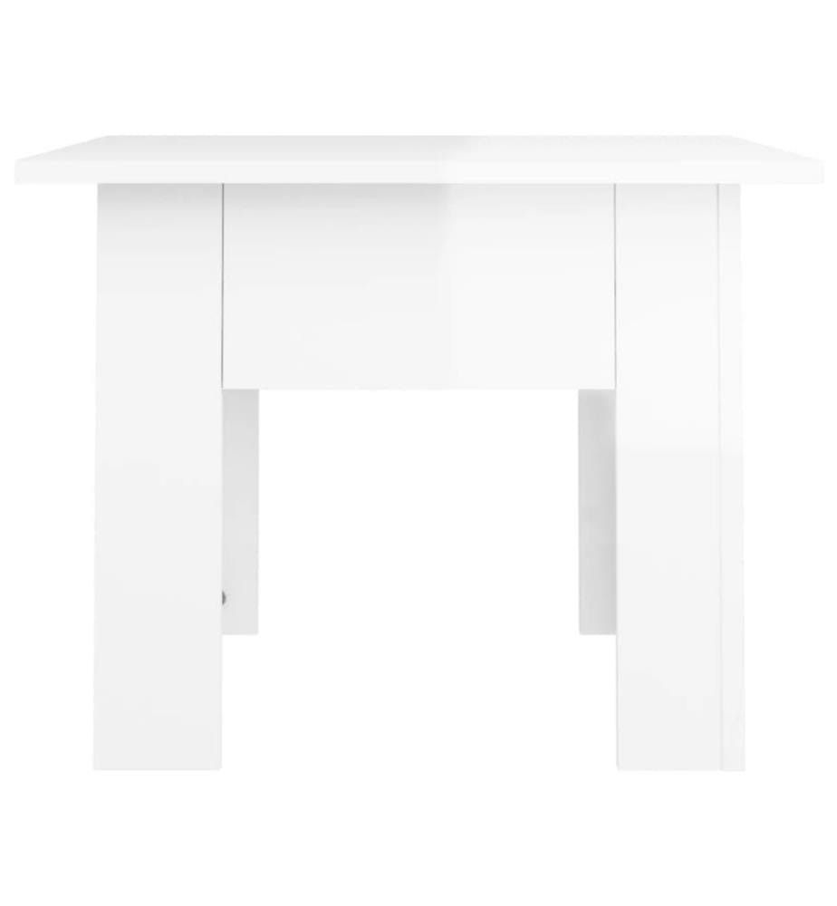 Couchtisch Hochglanz-Weiss 55x55x42 cm Holzwerkstoff
