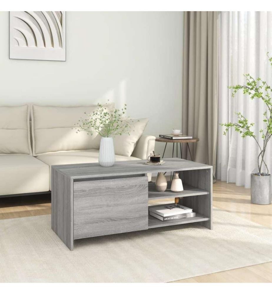 Couchtisch Grau Sonoma 102x50x45 cm Holzwerkstoff