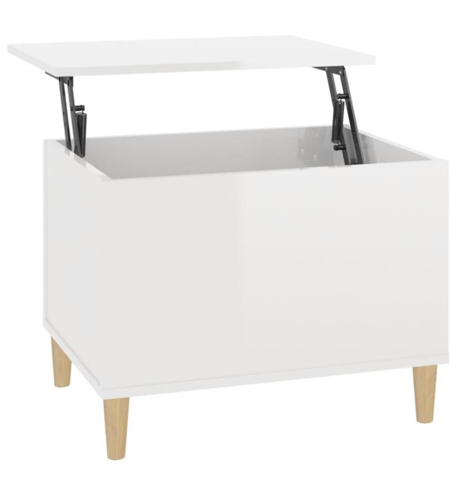 Couchtisch Hochglanz-Weiss 60x44,5x45 cm Holzwerkstoff