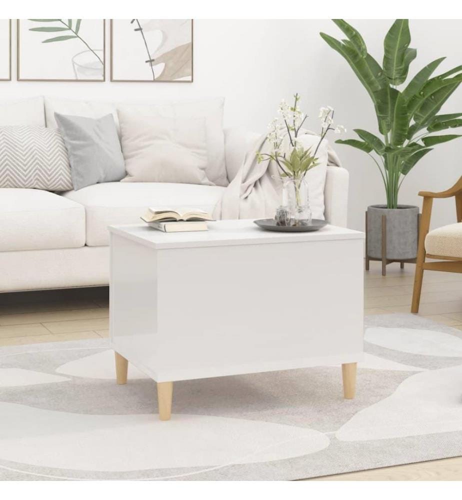 Couchtisch Hochglanz-Weiss 60x44,5x45 cm Holzwerkstoff