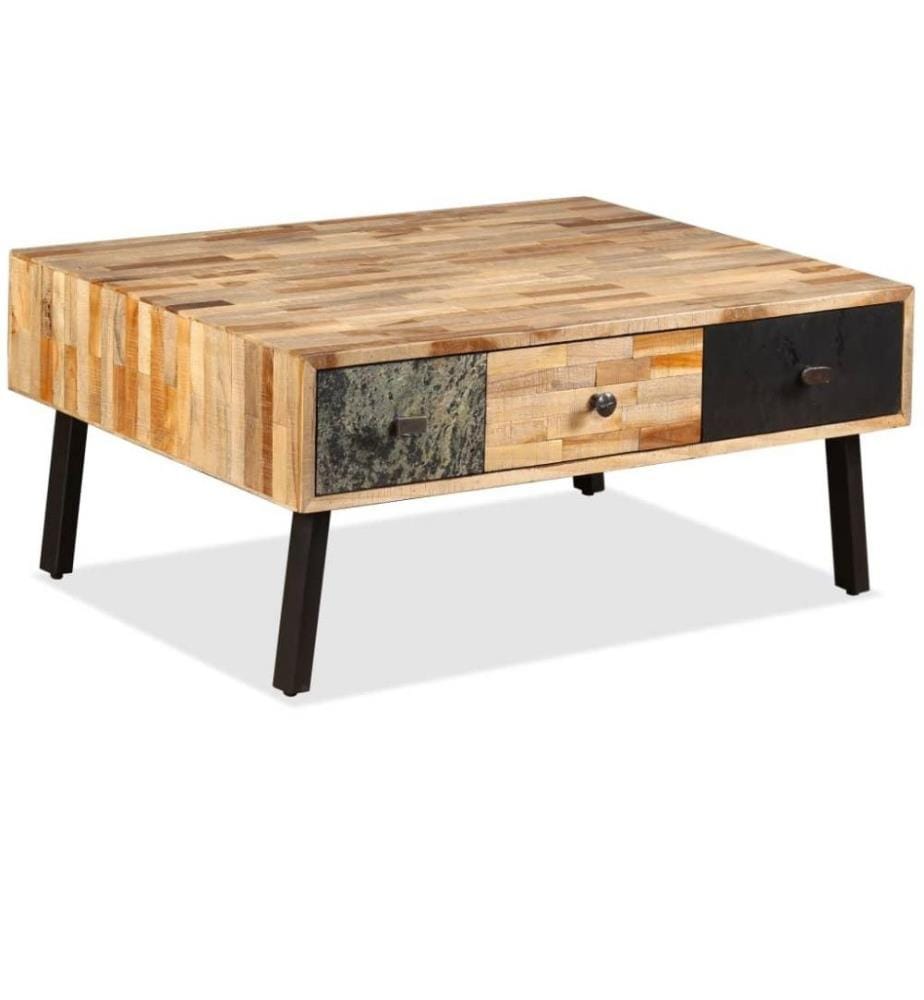 Couchtisch Recyceltes Massivholz Teak 90 x 65 x 40 cm