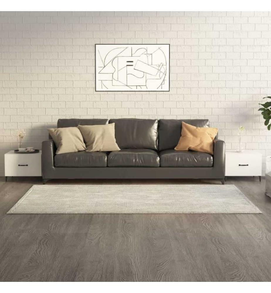 Couchtische mit Metallbeinen 2 Stk. Hochglanz-Weiss 50x50x40 cm