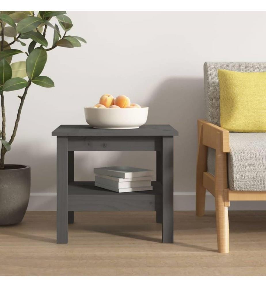 Couchtisch Grau 45x45x40 cm Massivholz Kiefer
