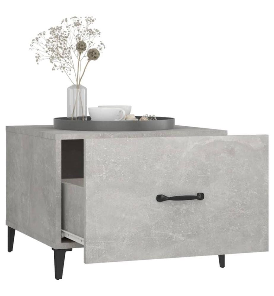 Couchtisch mit Metallbeinen Betongrau 50x50x40 cm