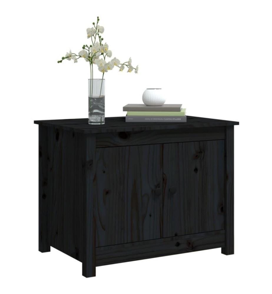 Couchtisch Schwarz 71x49x55 cm Massivholz Kiefer