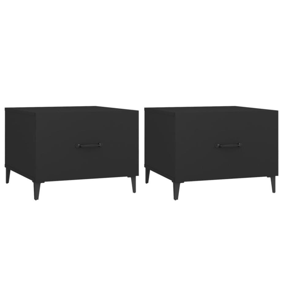 Couchtische mit Metallbeinen 2 Stk. Schwarz 50x50x40 cm