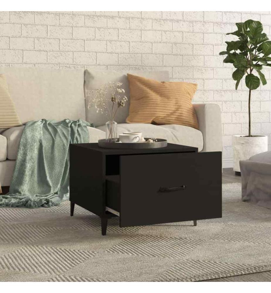 Couchtische mit Metallbeinen 2 Stk. Schwarz 50x50x40 cm