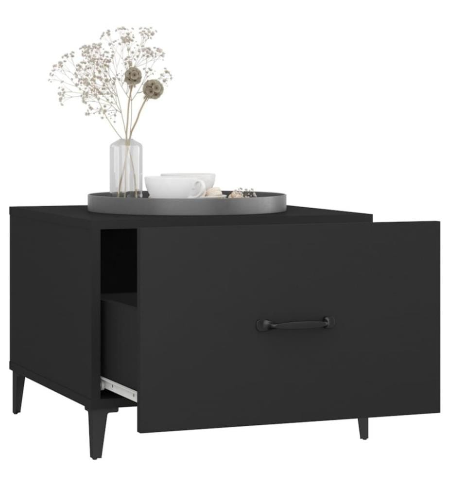 Couchtische mit Metallbeinen 2 Stk. Schwarz 50x50x40 cm