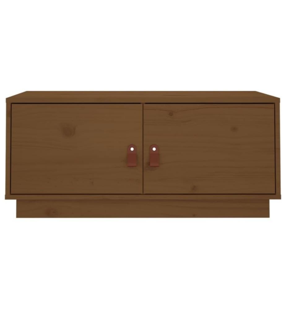 Table basse Marron miel 80x50x35 cm Bois massif de pin