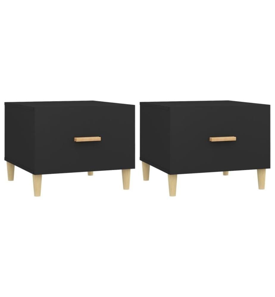 Couchtische 2 Stk. Schwarz 50x50x40 cm Holzwerkstoff