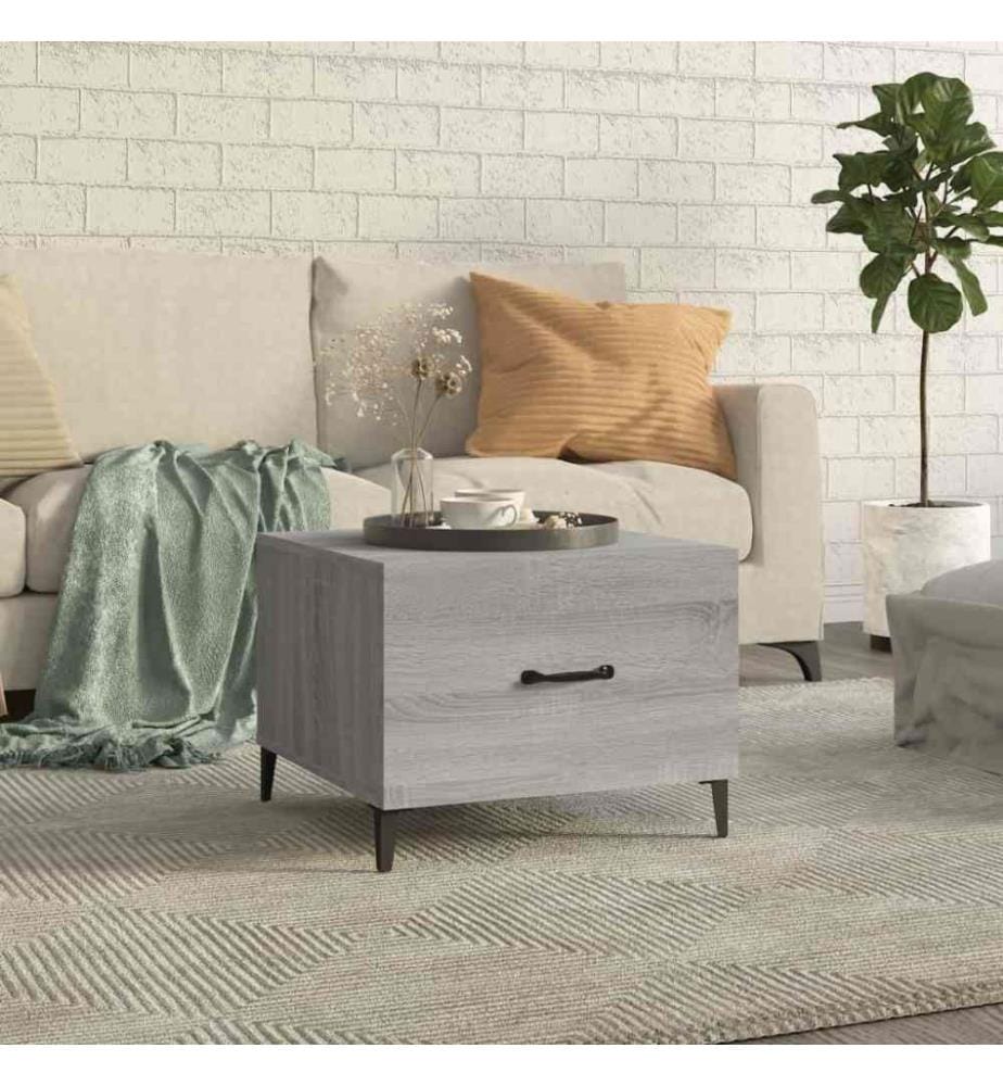 Couchtisch mit Metallbeinen Grau Sonoma 50x50x40 cm