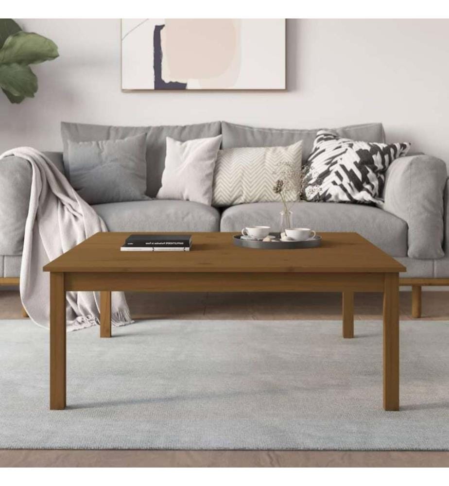 Couchtisch Honigbraun 100x100x40 cm Massivholz Kiefer