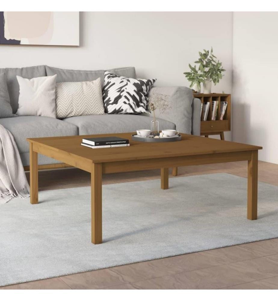 Couchtisch Honigbraun 100x100x40 cm Massivholz Kiefer