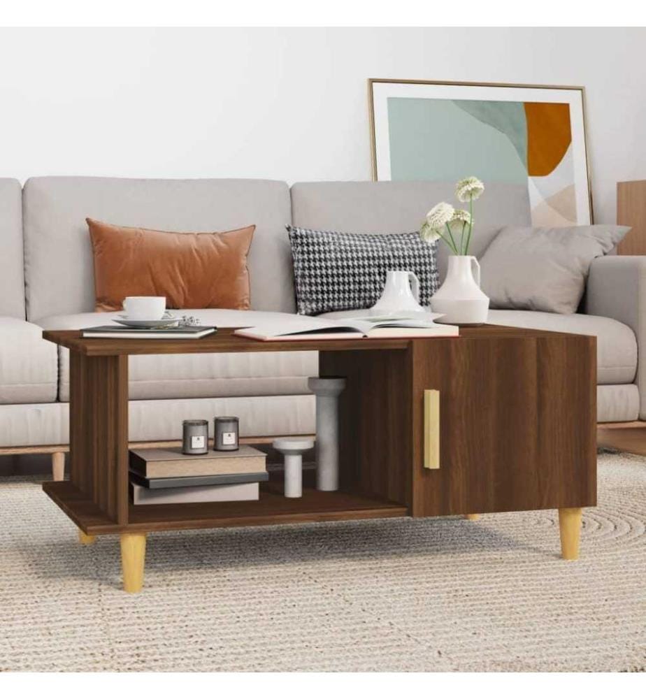 Couchtisch Braun Eichen-Optik 90x50x40 cm Holzwerkstoff