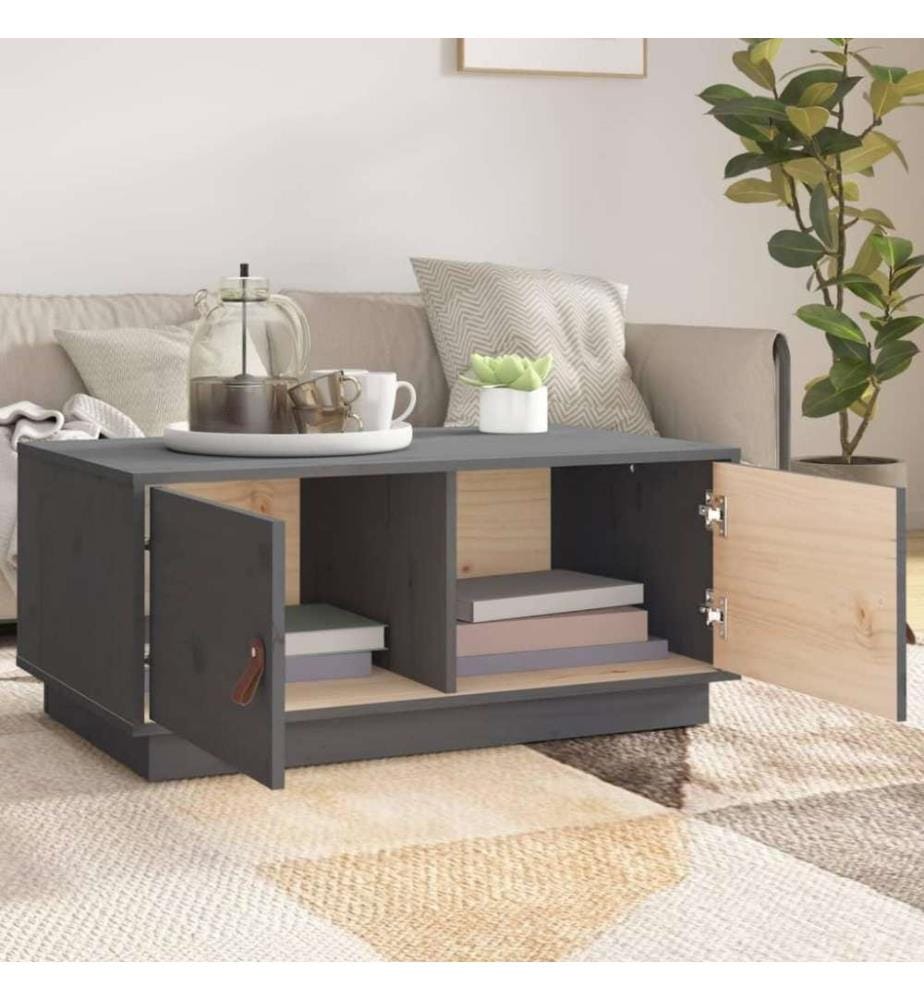Couchtisch Grau 80x50x35 cm Massivholz Kiefer